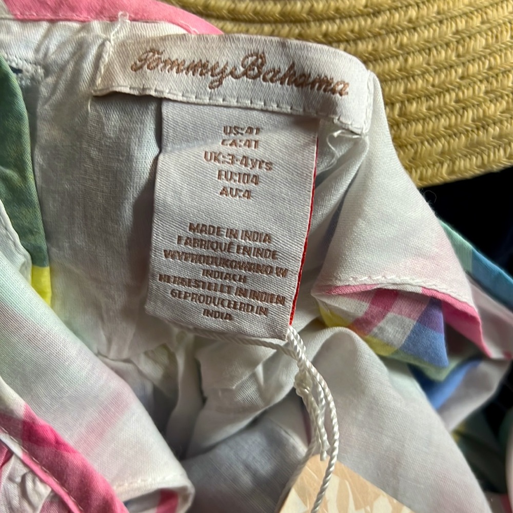 New Adorable Sun Dress for Girl 3 to 4 years old, with Sunhat, Tommy Bahama - Picture 6 of 11